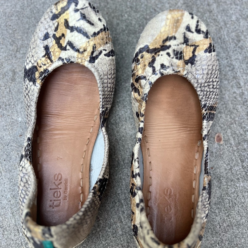 Tieks Snakeskin Patterned Ballet Flats - Picture 6 of 7